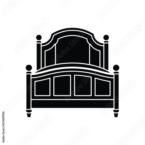 Classic Wooden Bed Silhouette