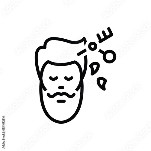 Black line icon for haircut
