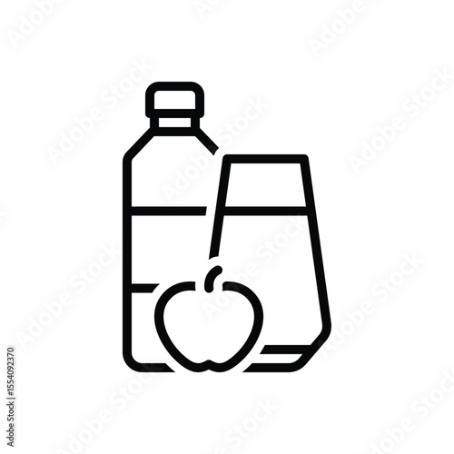 Black line icon for juice