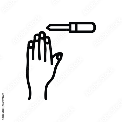 Black line icon for manicure