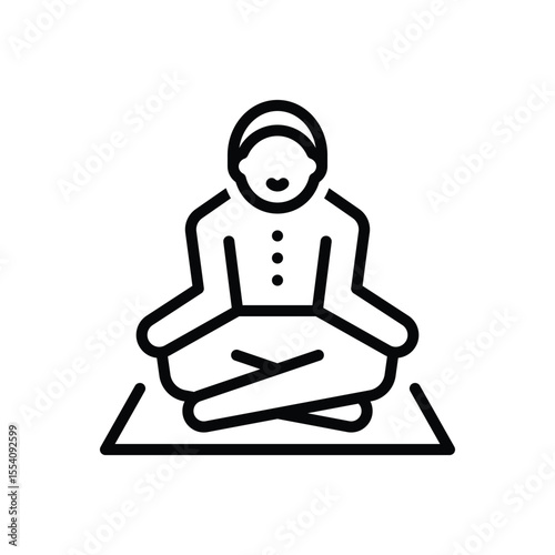 Black line icon for meditation