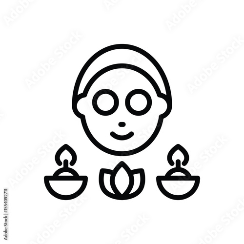 Black line icon for spa
