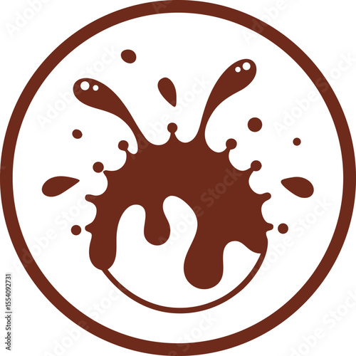 Chocolate Splash Circle outline icon
