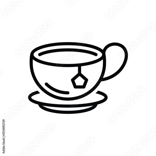Black line icon for tea