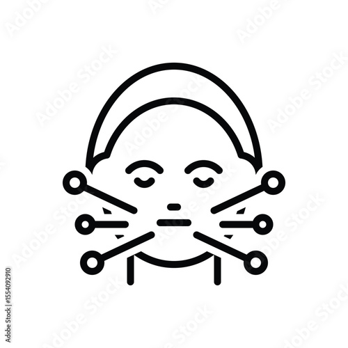 Black line icon for acupuncture