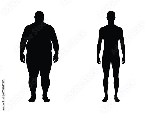 Before After Weight Loss Silhouette - Fitness Transformation Icon