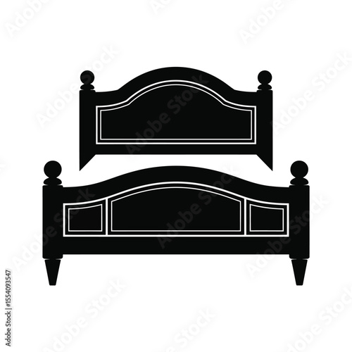 Classic Wooden Bed Silhouette