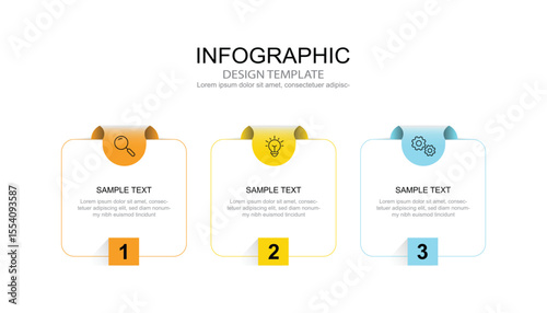 Vector Infographic label design template with icons and 3 options or steps.
