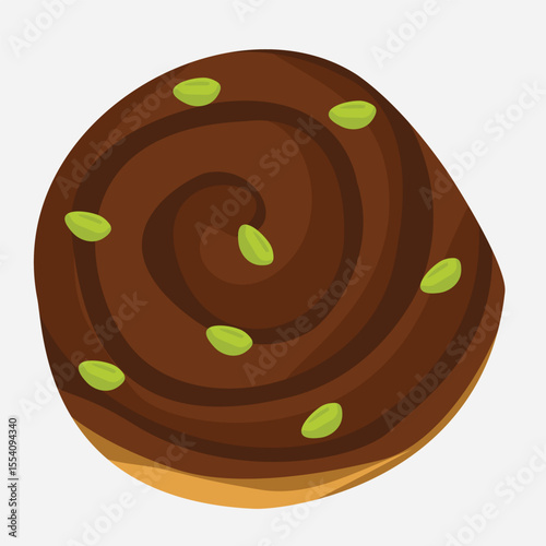 Pistachio Cinnabon Roll with Creamy Glaze and Crunchy Topping
