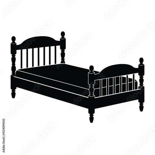 Solid Wood Single Bed Silhouette