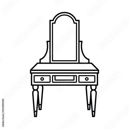 Vintage Style Dressing Table with Mirror
