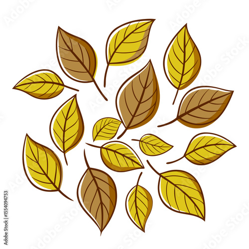 Leaves Pattern Line Art Vector