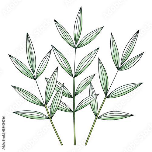 Leaves Pattern Line Art Vector