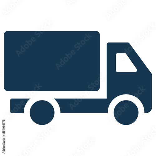Commercial Delivery Truck Icon, Representing Efficient Freight Transportation and Logistics for Goods Distribution
