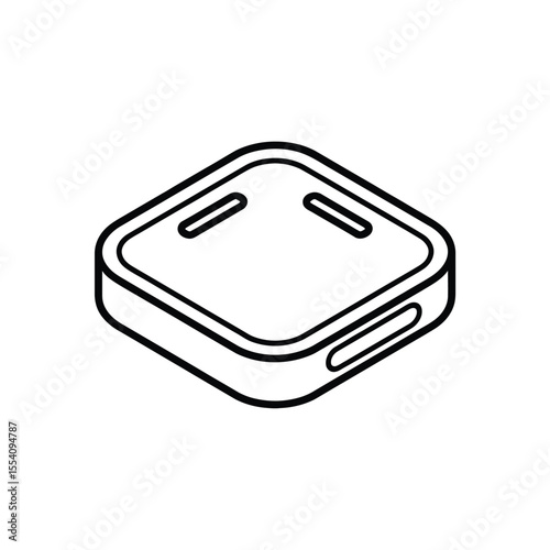 Isometric Line Art Icon of a Square Device