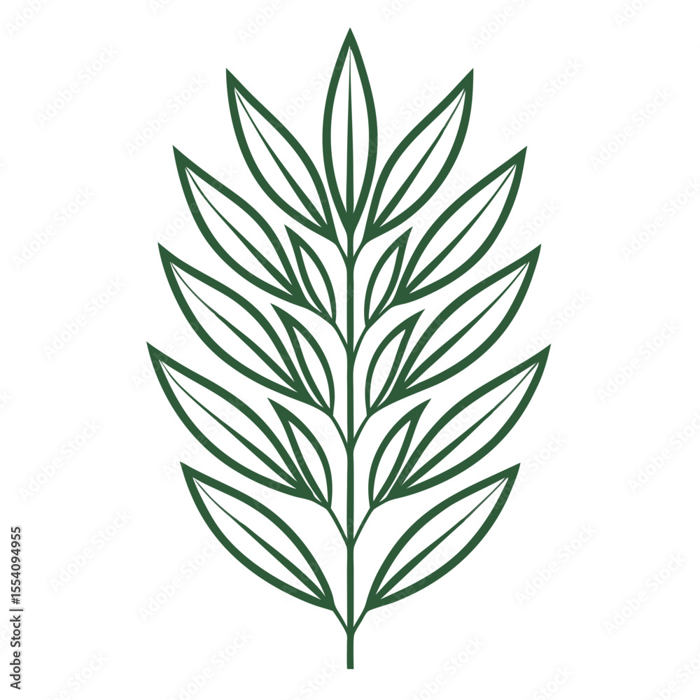 Fototapeta premium Leaves Pattern Line Art Vector