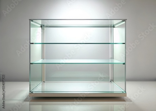 Glass shelf with empty display case