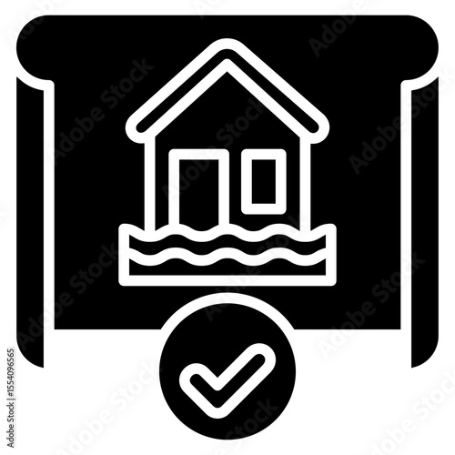 Crisis Plan glyph, mini illustration icon. use for modern concept, print, UI, UX kit, web and app development. Vector related to risk management, business, finance.