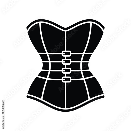 Classic Black Corset Icon Illustration