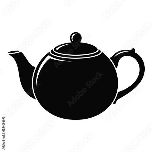 Simple Black Silhouette of a Teapot
