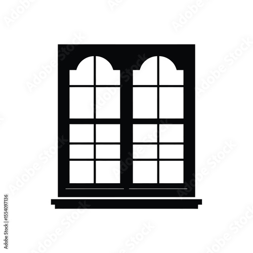 Ornate Double Window Silhouette