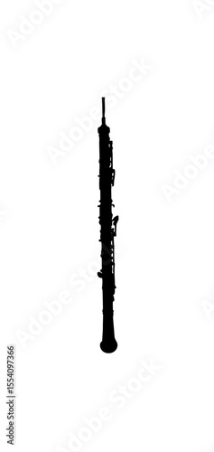 Silhouette of a woodwind oboe musical instrument.