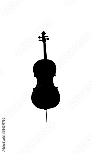 Silhouette of a cello, showcasing its classic shape and design.