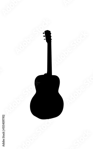 Silhouette of an acoustic guitar, simple and elegant design.
