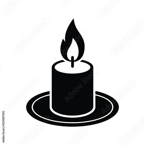 Burning Candle on a Plate Icon