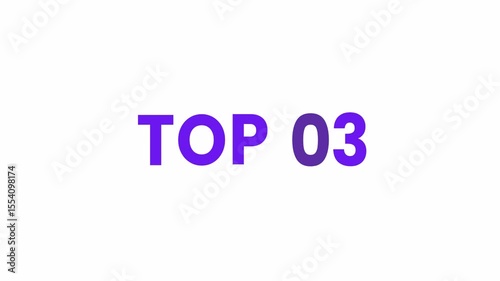 Top 03 Text Animation. Alpha matte with transparent background 4K resolution.