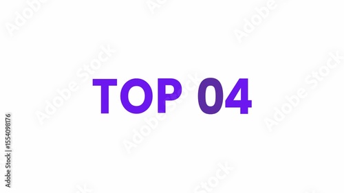 Top 04 Text Animation. Alpha matte with transparent background 4K resolution.