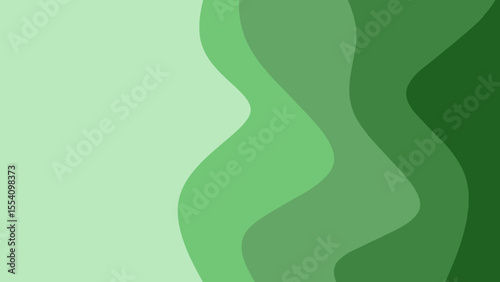 Abstract green minimalist background with organic wavy gradient shapes illustration
