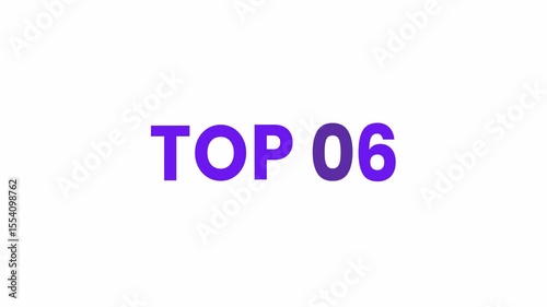 Top 06 Text Animation. Alpha matte with transparent background 4K resolution.