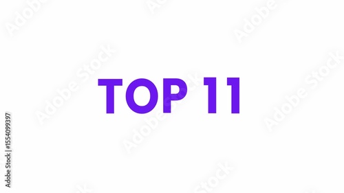 Top 11 Text Animation. Alpha matte with transparent background 4K resolution.