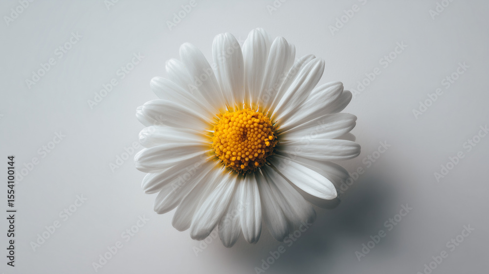 Obraz premium A single stem of daisy flower in full bloom, isolated and detailed, symbolizing purity, simplicity, and natural beauty.