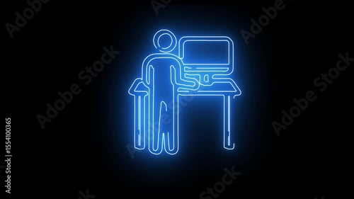 Office worker at desk with paperwork, files and document processing workflow
