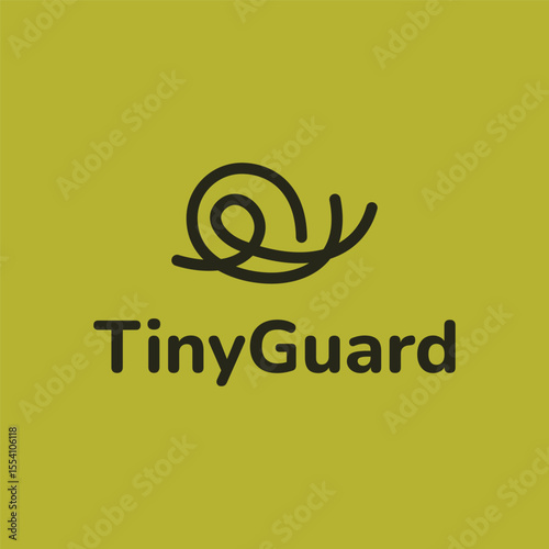 Snail with hard shell logo concept with creative and minimalist style. For secure and guard related modern business company