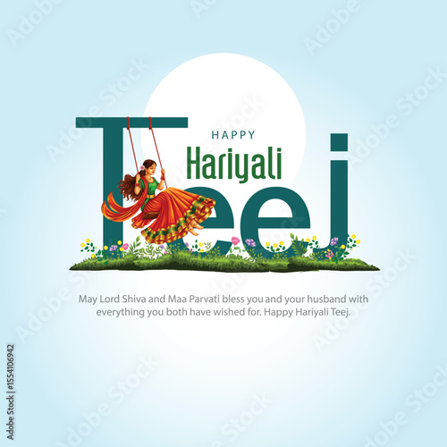 indian festival Happy Haryali Teej and Hartalika Teej. abstract vector illustration design