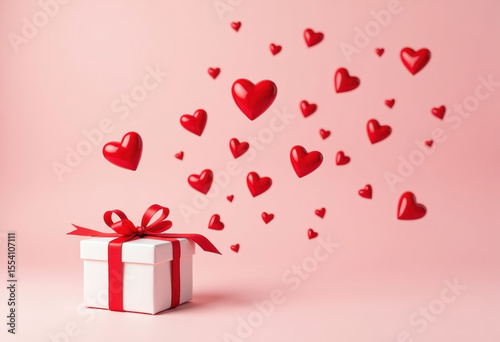 White gift box with ribbon