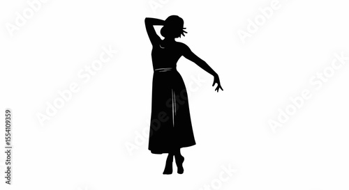 woman in black dress