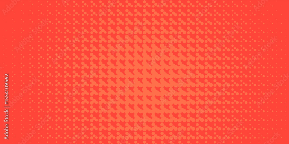 Pop art background orange and red color dot haltone retro style vector illustation