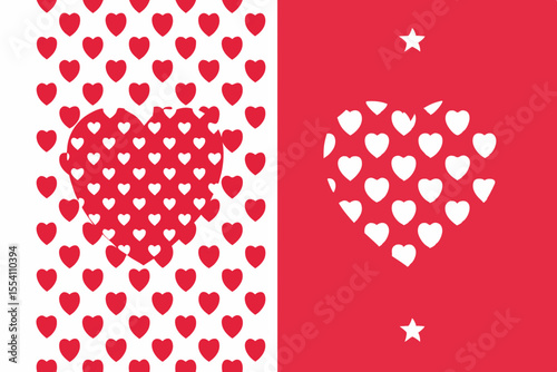 Heart circle logo with star in negative space. Romantic light and love symbol. Elegant vector design.