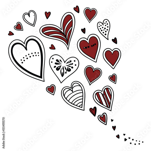 Heart Collage of Red Shapes – Valentine’s Day Illustration