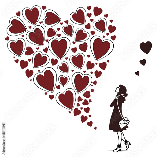 Heart Collage of Red Shapes – Valentine’s Day Illustration