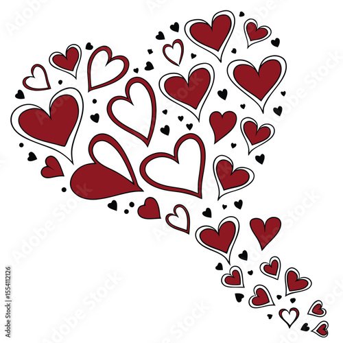 Heart Collage of Red Shapes – Valentine’s Day Illustration