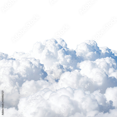Floating White Sky Clouds in Realistic Style, transparent PNG background