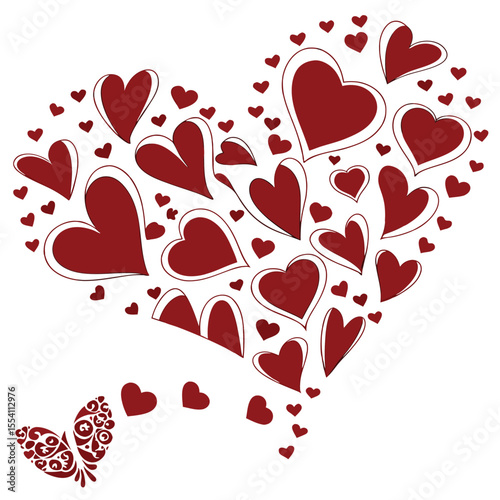 Romantic Red Heart Cluster – Love and Affection Vector Design