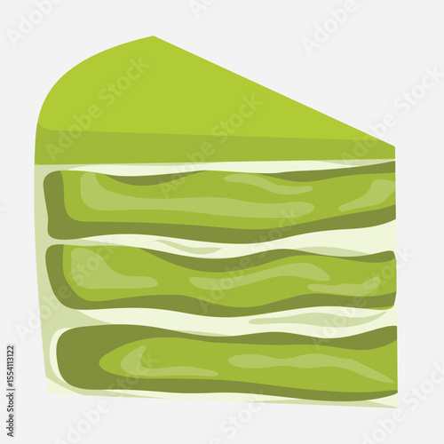 Layered Soft Matcha Cake with Creamy Texture and Elegant Slice Style
