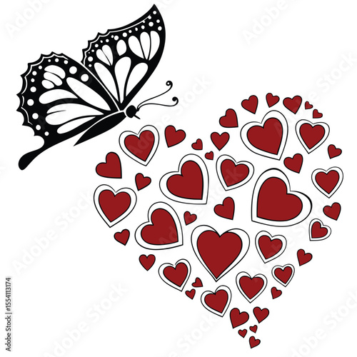 Romantic Red Heart Cluster – Love and Affection Vector Design