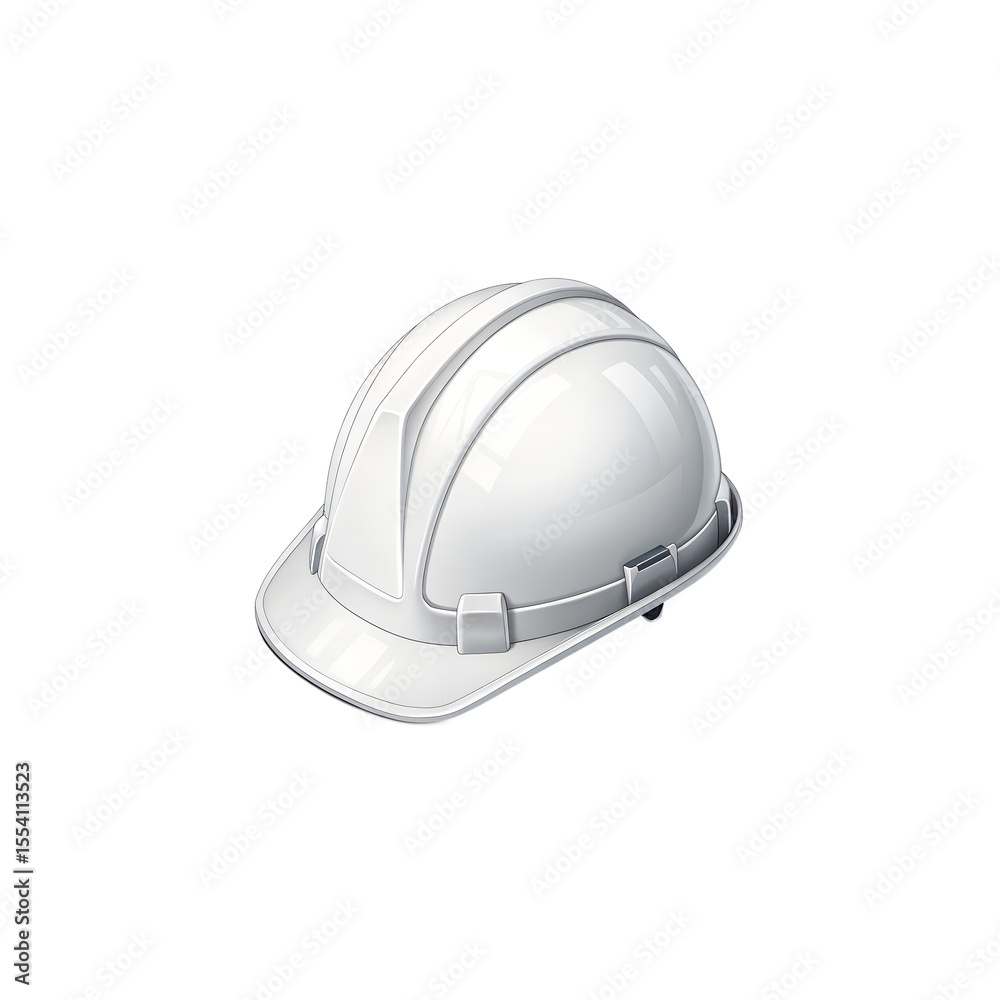 Fototapeta premium A white hardhat is isolated on transparent background